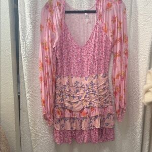 70/21 Pink Floral Mini Dress